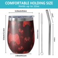 thumbnail image 5 of 12oz Stemless Wine Tumblers Red Controllers Games Icons Black Pattern Vacuum Insulated Stainless Steel Travel Tumbler Cups Mug with Lid and Straw for Champaign,Cocktail,Beer with Cleaning Brush, 5 of 5