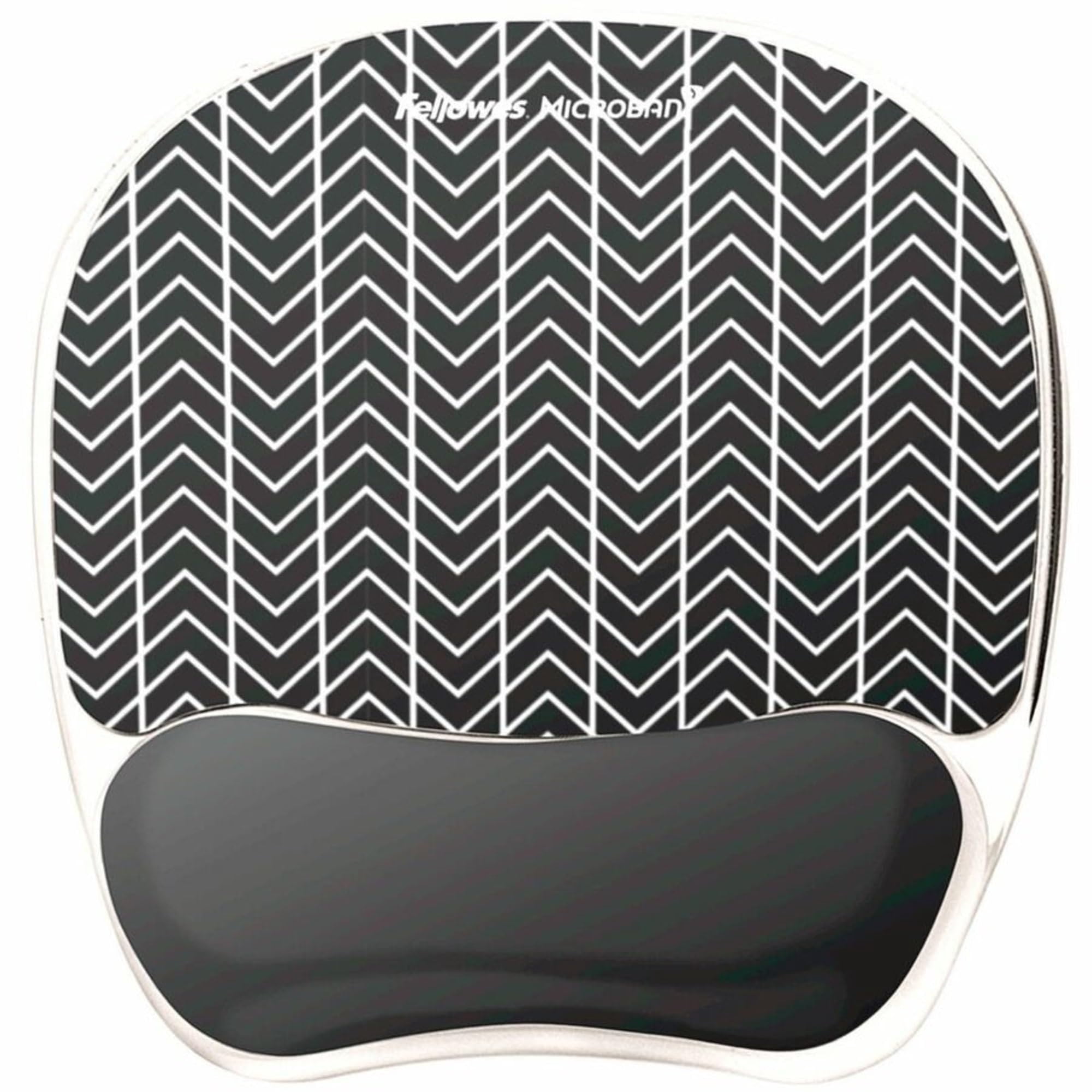 Fellowes Photo Gel Mouse Pad with Wrist Rest with Microban Protection, 7.87 x 9.25, Chevron Design