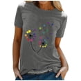 thumbnail image 1 of Gibobby Playera de Verano para Mujer Mujeres To Loose Beach Mujeres Blouse Travel(Gris oscuro,CH), 1 of 5