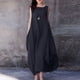 thumbnail image 1 of Vestido largo sin mangas para mujer vestido largo informal de lino y algodón con columpio grande Vestidos femeninos FLhrweasw Nuevo, 1 of 9