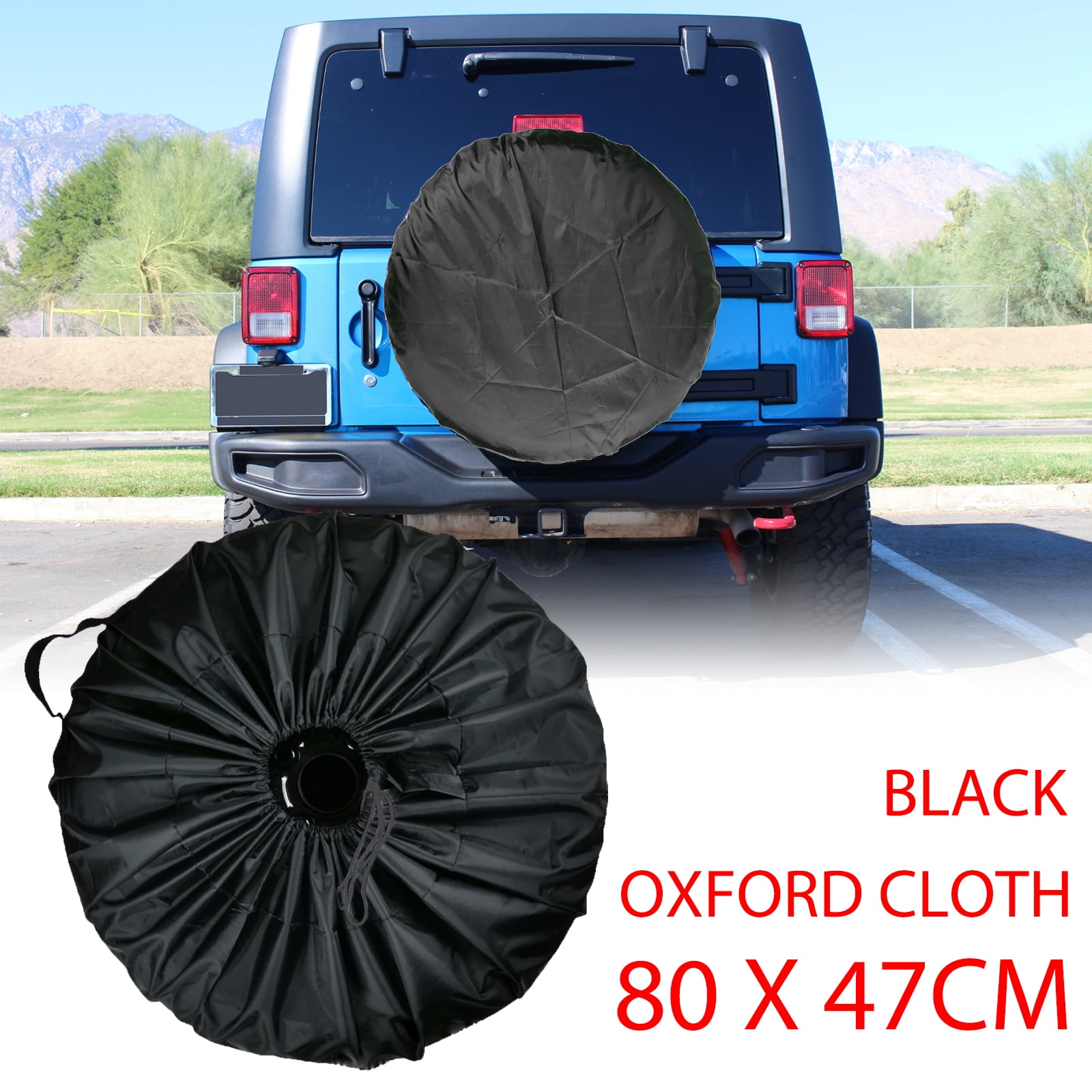 Car Tire Cover Spare Tyre Wheel Covers Protection Universal 210d Oxford Cloth Dustproof Waterproof,fits For 13 To 19 Tire Diameters Large