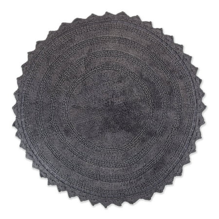 Design Imports Round Crochet Bath Mat, 28"x28", 100% ...