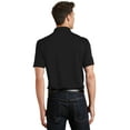thumbnail image 2 of Port Authority K497 Mens Poly Charcoal Blend Pique Polo T-Shirt, Black - Extra Small, 2 of 6
