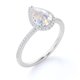 thumbnail image 4 of JeenMata Anillo de Compromiso de 1 Quilate con Halo de Moissanita y Piedra Lunar Azul en Forma de Lágrima en Oro Blanco de 18 K sobre Plata, 4 of 6