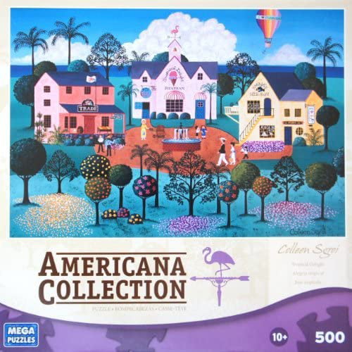 Mega Puzzles Americana Collection Colleen Sgroi  500 Piece Pre Owned  Tropical Delight    Jigsaw Puzzle