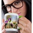 thumbnail image 2 of 3drose, Colorful, Diffused Tulips, 15oz Two-tone Green Mug, 2 of 6