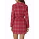 thumbnail image 3 of Abrigo de invierno con cinturón y cuello de chal de cuadros para mujer Inspire Chic L rojo, 3 of 7