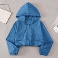 thumbnail image 2 of Blue Casual Jackets for Girls Fall Winter Long Sleeve Lightweight Thin Sun Protection Hooded Basic Jackets Hoods Outfit Girls 2026 Clothing Fashion 12 Years, 2 of 9