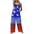 thumbnail image 2 of Wiyuqeen Independence Day Overalls for Women USA Stars Striped Fourth July Bib Overalls Sleeveless Red White and Blue Jumpsuits with Pocket, 2 of 8