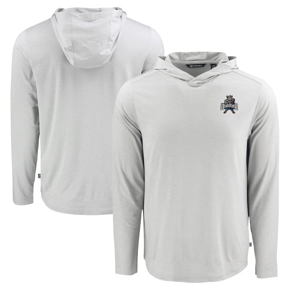 Men's Cutter & Buck Gray Utah State Aggies Coastline Epic Comfort Eco Recycled Long Sleeve Hoodie T-Shirt