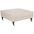 thumbnail image 3 of SAFAVIEH Clark Tufted Cocktail Ottoman Taupe, 3 of 6