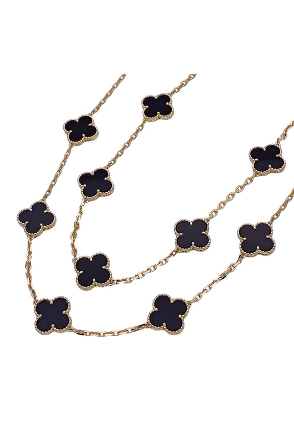 Pre-Owned Van Cleef & Arpels Vintage Alhambra Necklace for Women, 20 Motifs, 750YG... (Good)