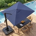 thumbnail image 2 of LAUSAINT HOME Outdoor Patio Umbrella with Base Included, 10 Feet Large Cantilever Windproof Offset Umbrella with 360-degree Rotation for Backyard, Pool, Lawn, Deck, Navy Blue, 2 of 9