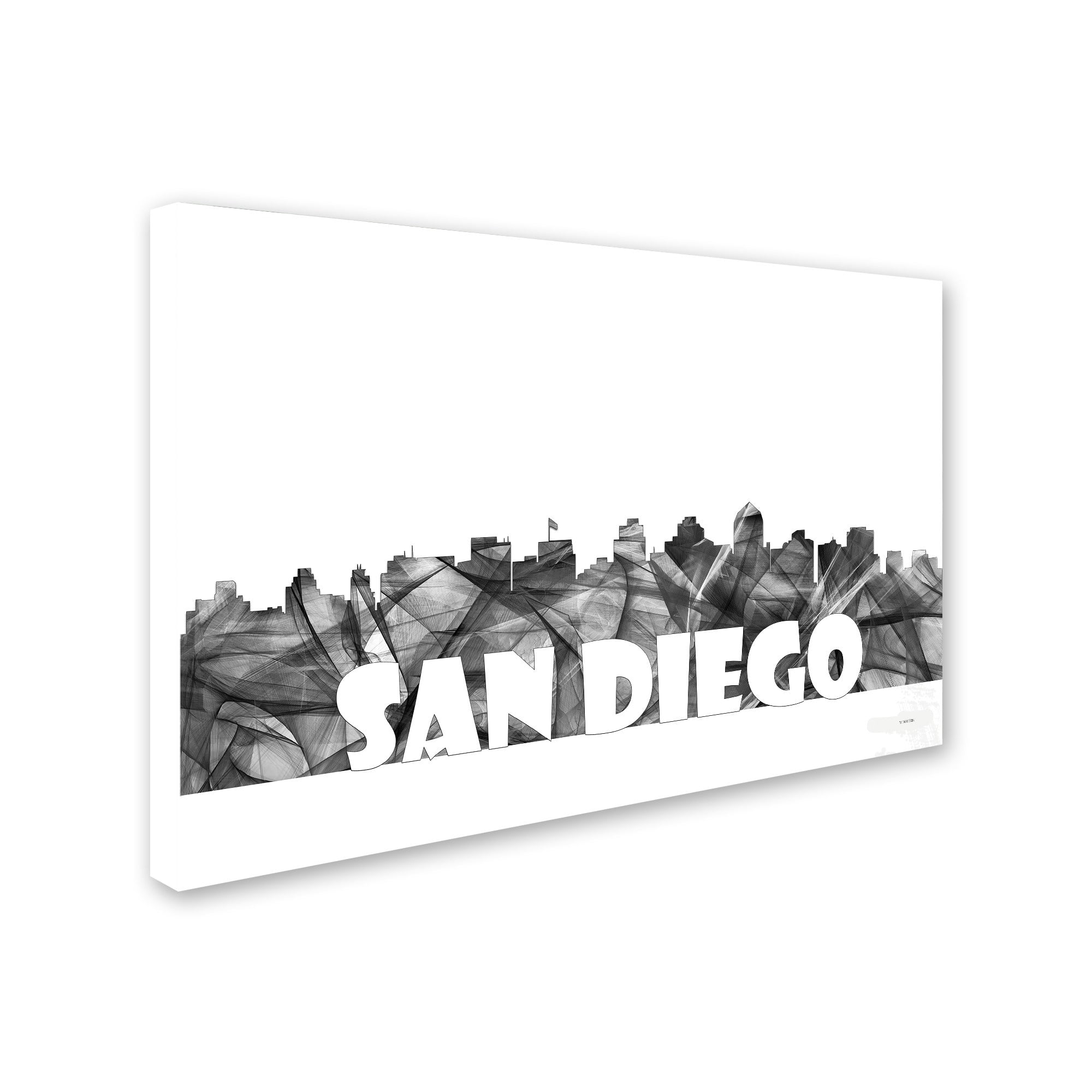 Trademark Fine Art 'San Diego California Skyline BG-2' Canvas Art by Marlene Watson