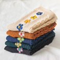 thumbnail image 6 of CoCozhu Vintage Embroidered Floral Socks Set of 5 Pairs Pack Women Cute Flower 3D Cotton Cottagecore Lucky Socks, 6 of 8