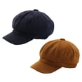thumbnail image 1 of Gorra de vendedor de periódicos para mujer, boina con visera, suave, de 8 paneles, estilo vintage, gorra octogonal para taxista, para mujeres y niñas, 1 of 5