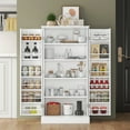 thumbnail image 5 of Casendy Pantry Cabinet with 2 Doors and 16 Shelves, Modern Kitchen Storage Cabinet with Adjustable Shelves, Kitchen Storage Cupboard for Dining Room, Living Room, White, 5 of 9