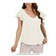 thumbnail image 1 of Blusa George para Mujer, Campesina Cuello V con Olan Hueso Talla 40, 1 of 4