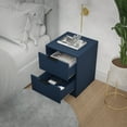 thumbnail image 3 of Kappesberg Fresno 2-Drawer Modern Nightstand, Blue, 22.8” H x 17.7” W x 17.7” D - for Adults and Teens, 3 of 8