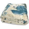 thumbnail image 2 of Serafina Home Decorative Ocean Life Coastal Throw Blanket: Soft Plush Velvet Fleece Calming Hues of Blues Beige Tan, Accent for Sofa Couch Chair Bed or Dorm (Ocean Life), 2 of 4