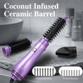 thumbnail image 6 of Aima Beauty Hair Dryer Brush Set, 3 in 1 Blow Dryer Brush with Interchangeable 1” & 1.25” Round Barrels, Ionic Technology for Frizz-Free Volume, Purple, 6 of 9
