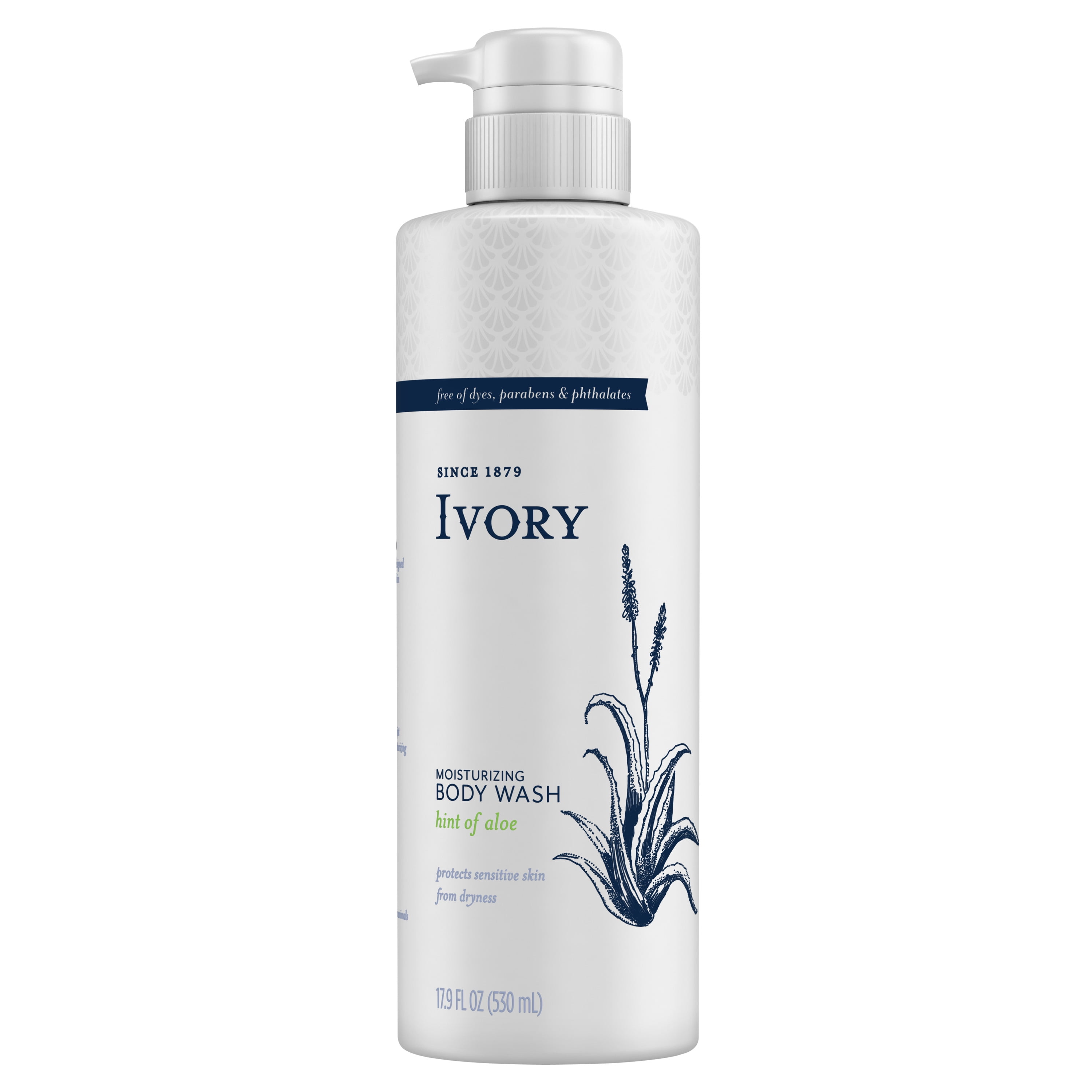 Ivory Sensitive Skin Moisturizing Body Wash Hint of Aloe, 17.9 fl oz