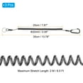thumbnail image 2 of Uxcell 6.5ft Spring Fishing Lanyard Retractable Coiled Tether with Metal Clip & Keyring, Black 3 Pack, 2 of 7