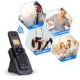 thumbnail image 4 of Bisofice Téléphone Sans Fil Extensible Téléphone avec Écran LCD Appelant 50 Mémoires d'Annuaire Mains Libres Appels Conférence Appel Prise en Charge de 16 Langues 5 Combinés Connexion pour Bureau Affaires Ho, 4 of 7