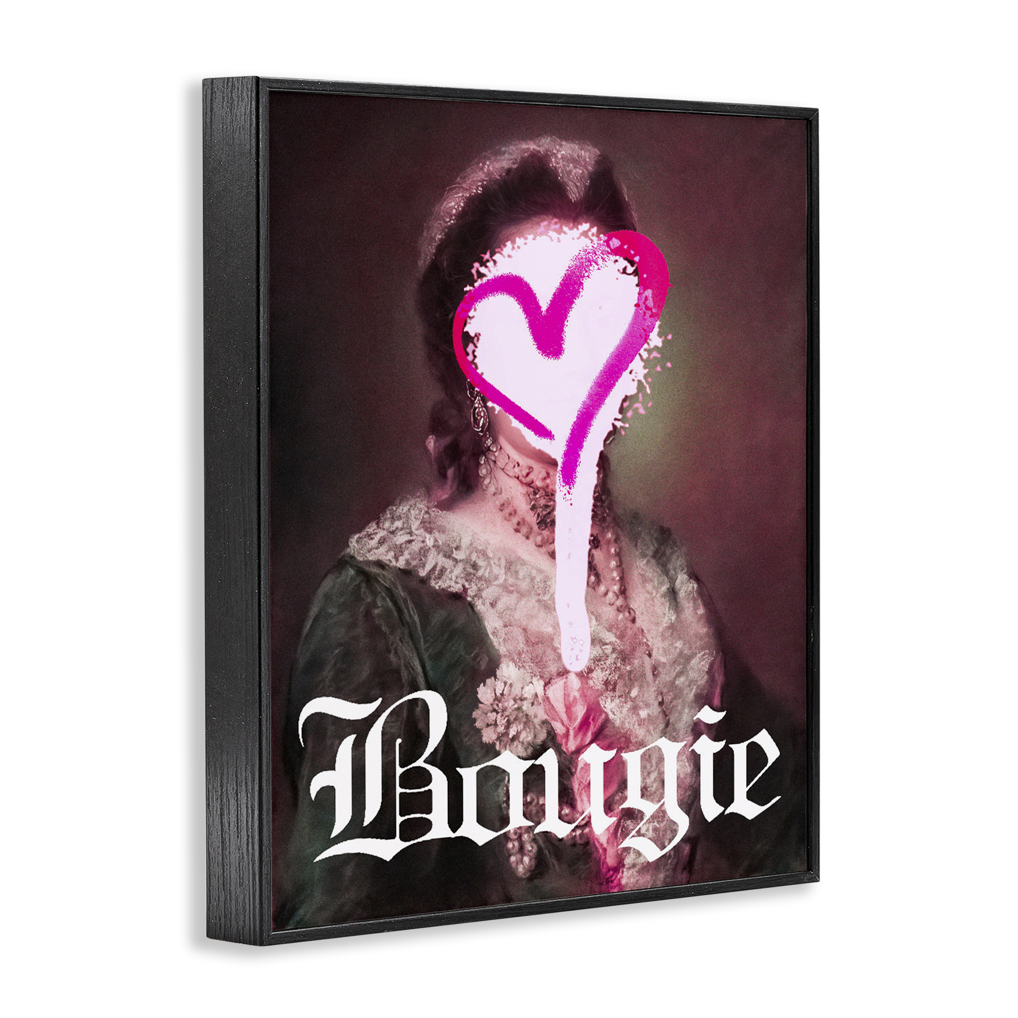 Bougie Classical Portrait Black Framed Giclee Art, design by Lil' Rue