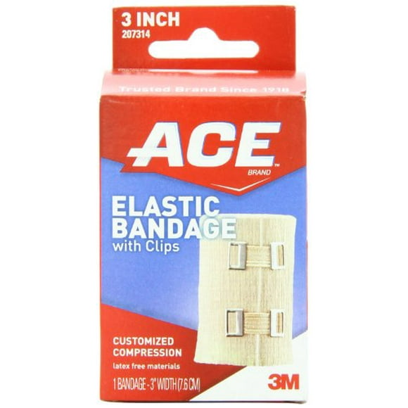 ACE Elastic Bandage with Clips, 3 Inches, 1-Count