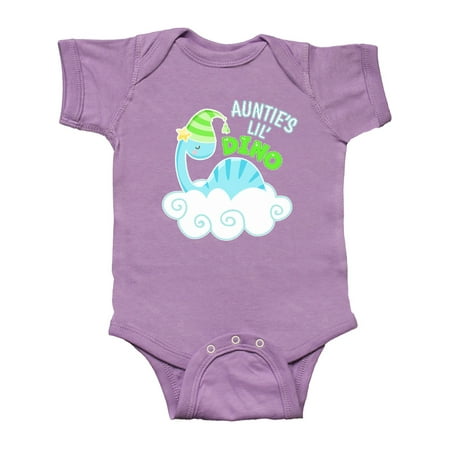 

Inktastic Auntie s Lil Dino with Cute Blue Baby Dinosaur Gift Baby Boy or Baby Girl Bodysuit