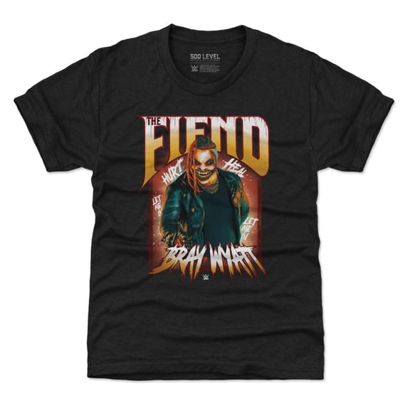 Youth 500 Level Heather Black Bray Wyatt Phrases T-Shirt