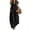 #002-Black, variant on Women's Plus Size Wide Leg Pants, Solid Color V-Neck Short Sleeve Buttoned Jumpsuit with Pockets, Loose Cotton Pants for Women, Casual Fashion Jumpsuits for Women