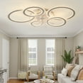 thumbnail image 6 of 39.4'' Ceiling Fan with Light and Remote Control, Modern Large Low Profile Flush Mount Ceiling Fan Lights,3 Color 6 Speeds with Dimmable Light for Bedrooms, Living Rooms, Dining Rooms, 6 of 8