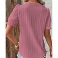thumbnail image 5 of Lace T Shirts Polyester Half Sleeve V Neck Puff Sleeves Ladies' Casual Summer Tee, 5 of 5