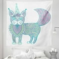 thumbnail image 1 of Unicorn Cat Tapestry, Magic Cat with Ornate Patterns Boho Motifs, Fabric Wall Hanging Decor for Bedroom Living Room Dorm, 5 Sizes, Pink Teal Pale Yellow, by Ambesonne, 1 of 1