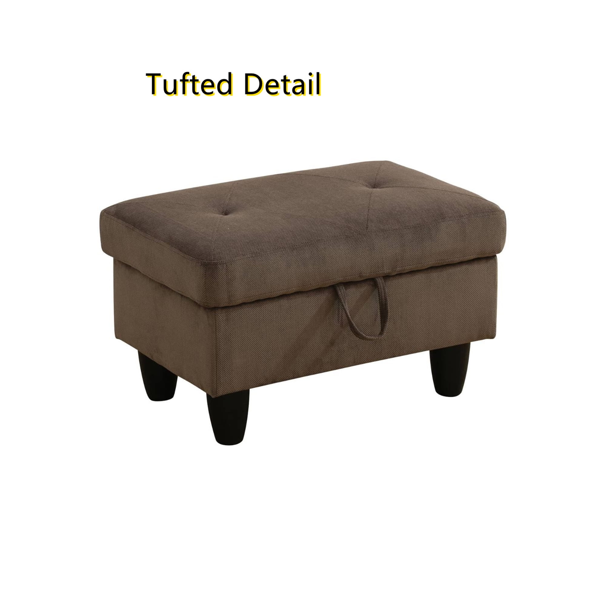 Aukfa 29" Storage Ottoman Bench with Lift Top for Home Office, Flannel, Brown
