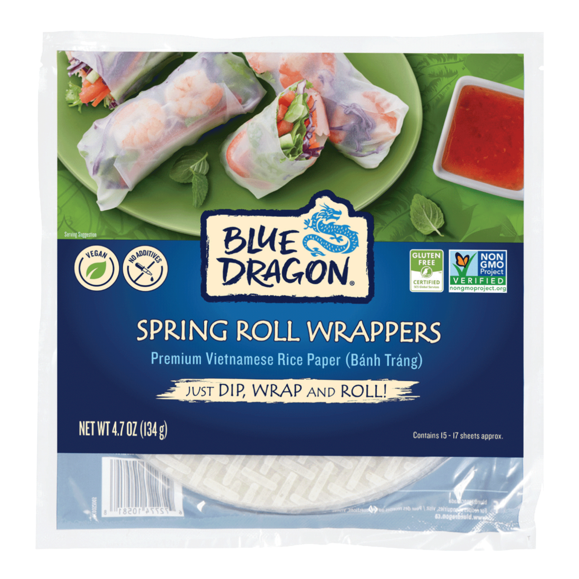 Blue Dragon Spring Roll Wrappers, 4.7 oz