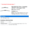 thumbnail image 2 of Wiper Blade Set 2 Piece - Compatible with 2017 - 2018 Jaguar F-Pace, 2 of 2