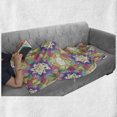 thumbnail image 6 of Unicorn Soft Flannel Fleece Blanket, Rainbow Colored Mane in Heart Shape with Smiling Sun and Gemstones Childish Cartoon, Cozy Plush for Indoor and Outdoor Use, 60" x 80", Multicolor, by Ambesonne, 6 of 6