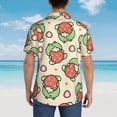 thumbnail image 6 of Xecao Frog Hold Strawberry print Hawaiian shirt - a stylish short-sleeve button-down for men, perfect for casual beach and tropical outings., 6 of 9