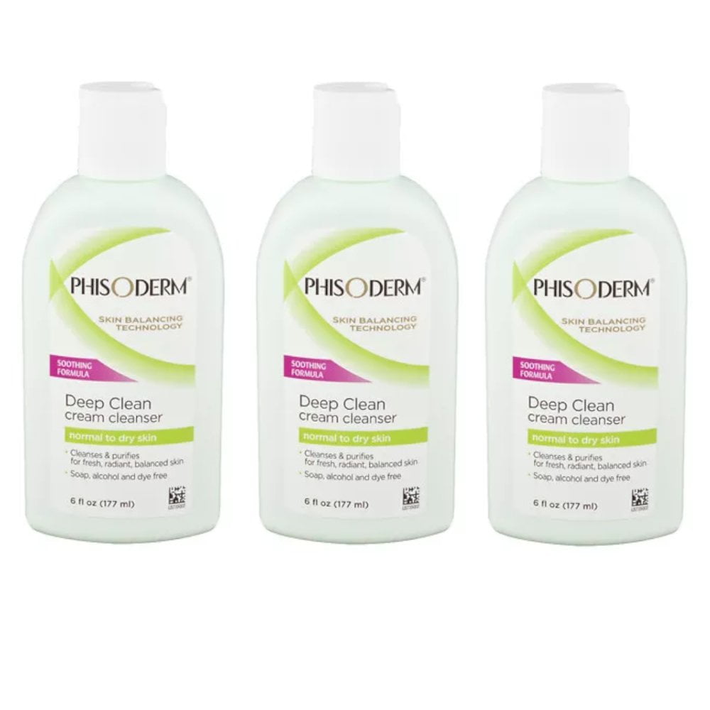 3 Pack Phisoderm Deep Clean Cream Cleanser Soothing Formula 6 Oz Each