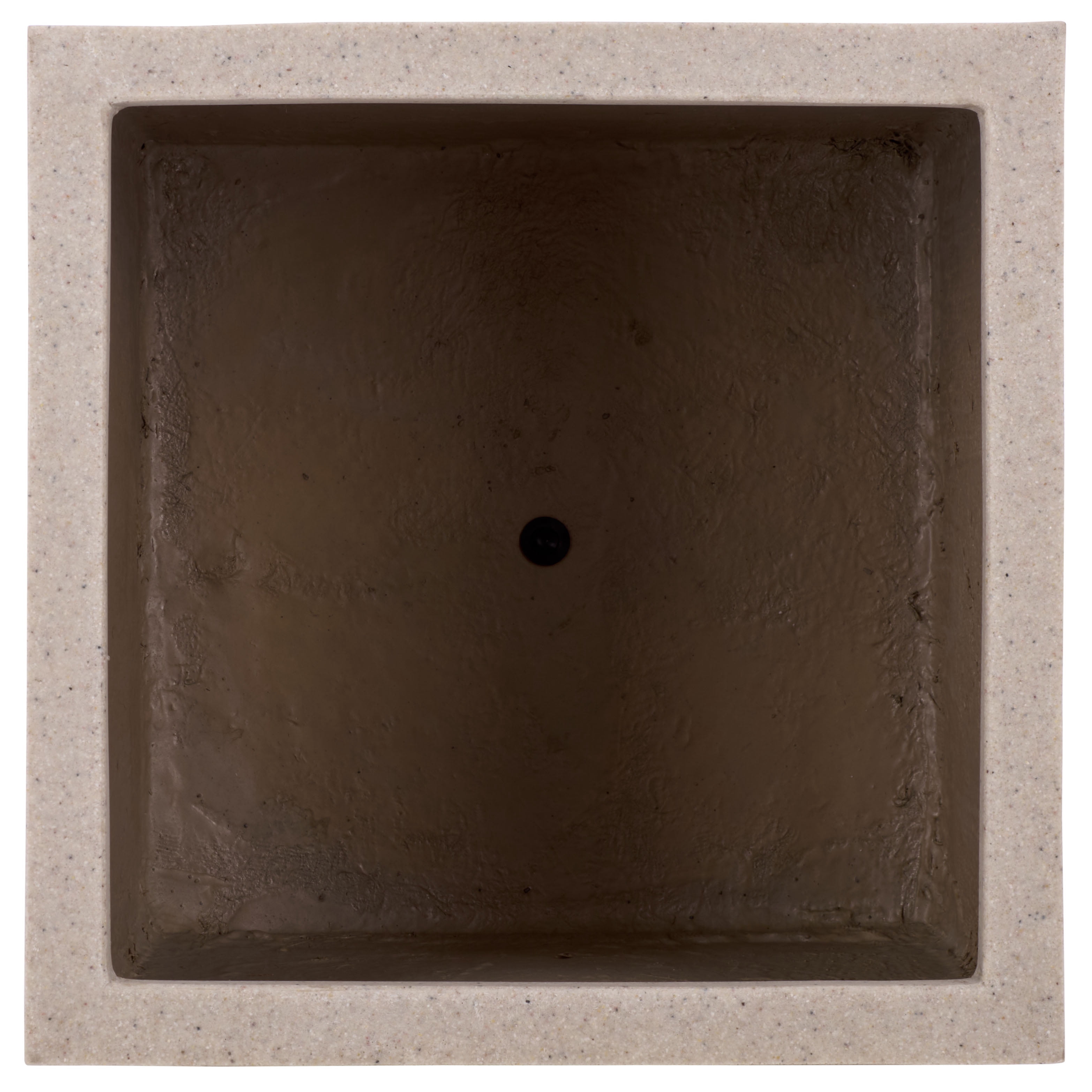 Safavieh 19.7" x 19.7" x 19.7" Square Beige Fiberstone Planter