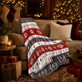 thumbnail image 3 of Nordic Winter Holiday Star Pattern, Festive Holiday Scene, Warm Flannel Blanket for Living Room and Reading Nook with Detailed Artwork, Art Lovers Christmas Gift, Festive Home Decor, 3 of 7
