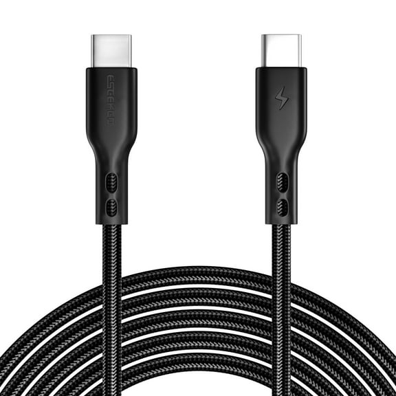 4 ft. High-Speed 3A Braided USB-C to USB-C Charge & Sync Cable - Black