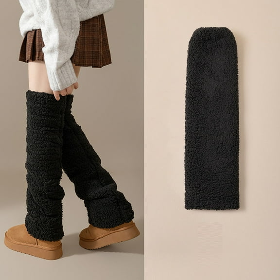 Women's Fuzzy Thigh high Socks Over Knee High Plush Slipper Winter Indoor Sleeping Fluffy Long Leg Warmers
