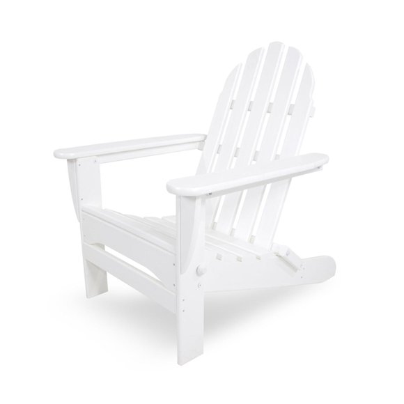 35" Recycled Earth-Friendly Outdoor Patio Adirondack Chair - White