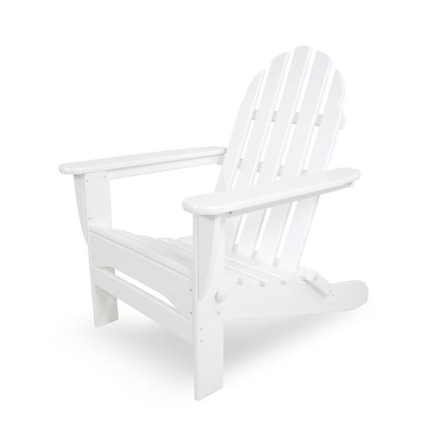 Chaise Adirondack d'Extérieur Recyclée et Écoresponsable de 35 Pouces pour Patio - Blanc