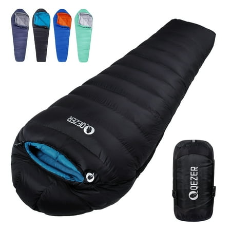 qezer down sleeping bag for adults 0 degree winter sleeping bag for cold weather with compression sack