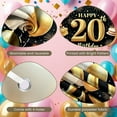thumbnail image 4 of Golden Happy 20th Banner Gold Balloons 20th Birthday Display Fireworks Design Gift Box Birthday Backdrop for 20th Birthday Party Young Adults Indoor Decoration, 4 of 9